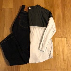 PINK Victoria’s Secret Color block Long sleeve tee